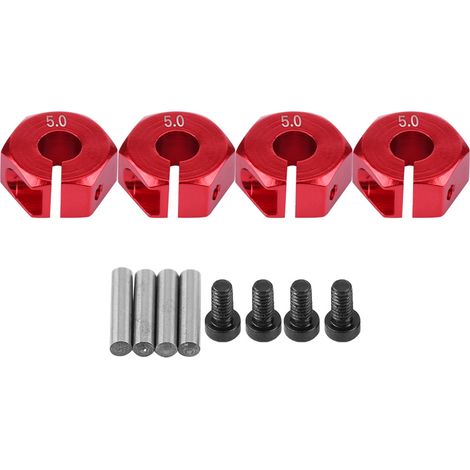 Adaptateur de moyeu hexagonal 12mm universel pour voiture RC 1/10 HSP Sakura (5mm, rouge) (1/5)