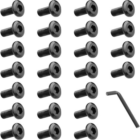 Countersunk Head Screws, 25 Pieces, Hex Socket with Hex Key, in A2 V2A, Full Hex Thread, M5x12mm