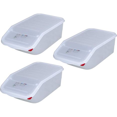 BRB 3 récipients à ingrédients/conteneurs de conservation 23 l, l x p x h 340 x 565 x 200 mm, blanc