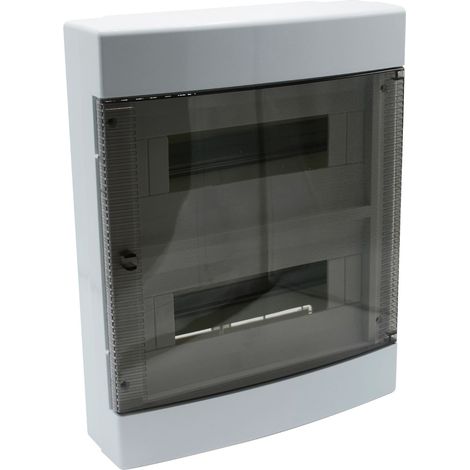 ETTROIT 24-Modul-Wandverteiler IP40 weiß RAL 91682 mit transparenter Rauchglastür - DB111924 (1/2)