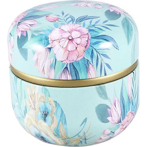 Petit pot à thé en fer-blanc, portable, rond, à bonbons, avec double couvercle, pour aromatiser et conserver les épices.-1 (1/3)
