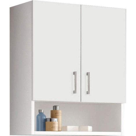 MaMa Store ATENALAV Pensile Doppio Bianco Opaco con Vano a Giorno L. 60 cm x P. 22 cm x H. 71 (1/4)