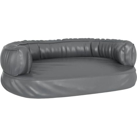 Hundebett Ergonomisch Schaumstoff Grau 60x42 cm Kunstleder vidaXL (1/5)
