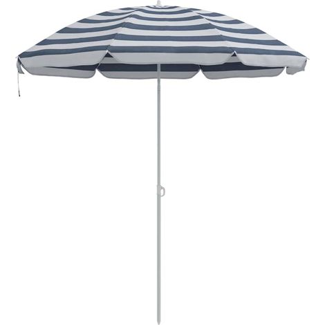 Ombrellone da spiaggia rotondo 206 x 206 x 212 cm leggero e resistente design minimalista in poliestere blu 020056701