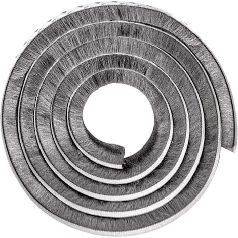 Joint Porte Joint Fenetre Isolation Joint Porte Garage Bande Etancheite Autocollante Bande de Brosse Bande de Joint Brosse Porte pour Isolation Phonique Anti Froid, Gris 10M