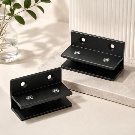 Lot de 12 pinces de verre en F longues noires, 6 grandes 10-12 mm et 6 petites 8-10 mm, avec vis, aluminium (1/4)