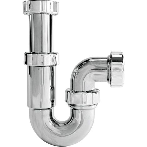 Sifón curvo con racor extensible metalizado R-18L - RIUVERT Medidas: 1.1/4" (1/2)