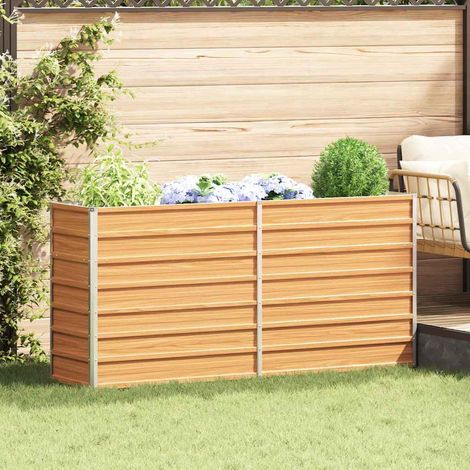 vidaXL Letto rialzato da giardino Marrone Chiaro 160 x 40 x 45 cm