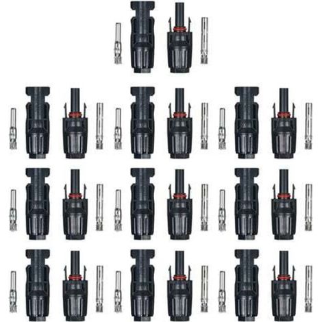 10 oder 20 Paar Stecker/Buchsen für Solarmodulkabel in PV-Anlagen, 10 Paar ohne Kodierung