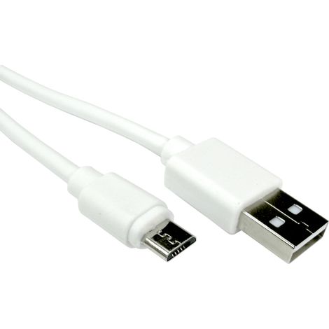 Câble USB RS PRO, Micro USB B vers USB A, Blanc, 3m ( Prix pour 1 )