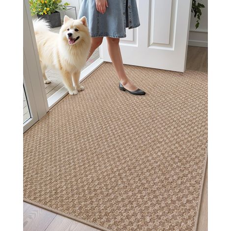 Tapis Entree Interieur Antidérapant 120x180cm, Grille Beige Fin Paillasson, Tapis Absorbant et Lavable. Idéal pour Entrée, Couloir et Intérieur (1/5)