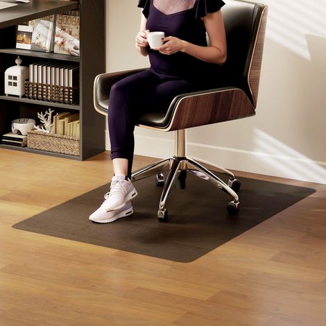 Tapis de protection 90x120 cm Noir de sol de chaise de bureau pour moquette