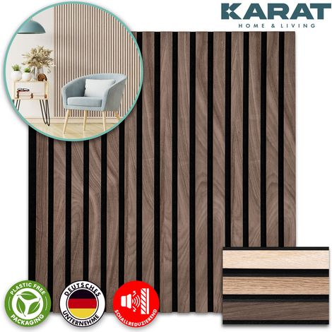 Ossature Panneau tasseaux acoustiques en aspect bois – 1 Pièce, 60 x 60 cm, Black Walnut (1/5)