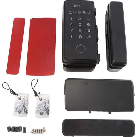 Serrure à combinaison pour porte double encadrée sans trou, porte vitrée sans serrure à empreinte digitale, carte à code, porte en métal ou en bois (1/5)