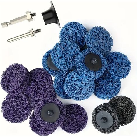 20 PCS Disque de Nettoyage, Disque Abrasif 50mm, Disques de Nettoyage CSD, Dérouillant Disque Abrasif pour Meuleuse d'Angle, pour Enlèvement de Rouille, Peinture, l'oxydation(Violet/Bleu/Noir)