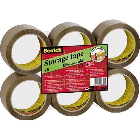 Ruban d'emballage Scotch® pour le stockage, résistant, marron, 50 mm x 66 m, 6 pièces. (1/3)
