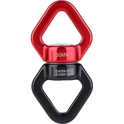 Lot de 2 Connecteurs pivotants rotatifs 30KN pour escalade et yoga, rouge/noir (1/5)