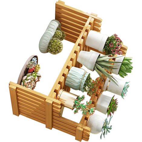 Support de table en bambou pour plantes, étagère à fleurs de bureau, pour intérieur et extérieur, maison, patio, pelouse, jardin, balcon, petit format 40 cm/15,74 pouces (1/5)