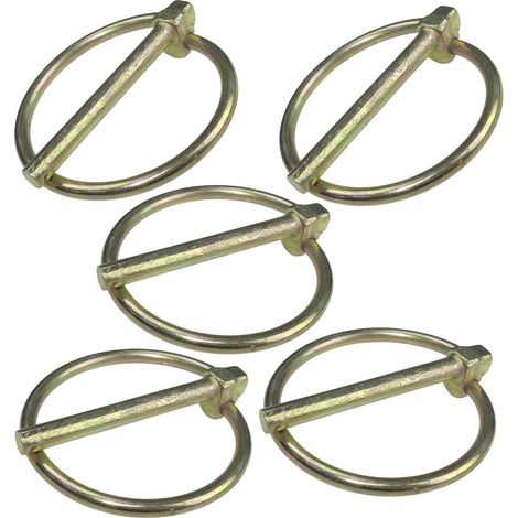 Lot de 5 Goupilles Clips Agricoles avec Anneau (Ø4,5x41 mm), Goupilles de Sécurité à Battant Rapide