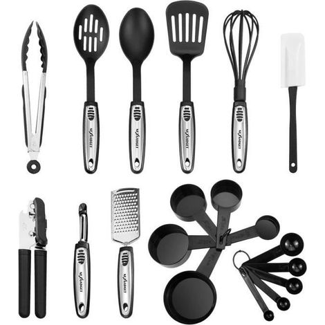 NEXGADGET 19-teiliges Küchenutensilien-Set aus Edelstahl und Nylon (1/4)