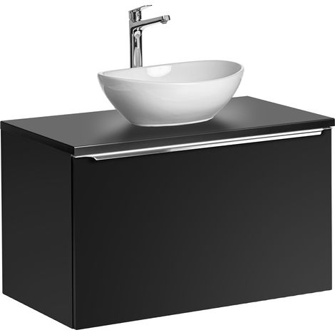 Waschtisch 80cm Éros mit 1 Schublade, Schwarz