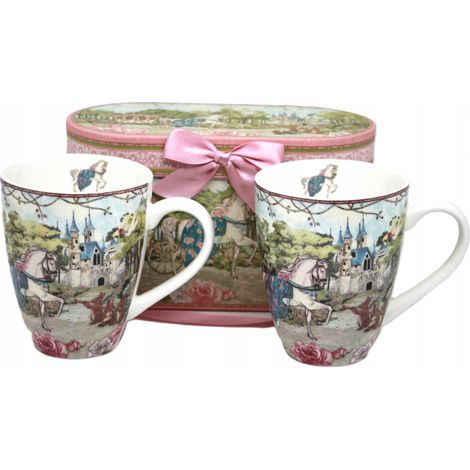 Juego de 2 tazas de porcelana con estuche de regalo con motivos de cuentos de hadas. (1/5)