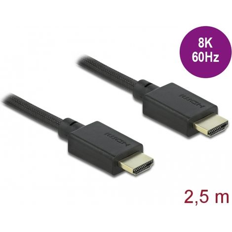 Delock Cable HDMI de alta velocidad 48 Gbps 8K 60 Hz 2,5 m