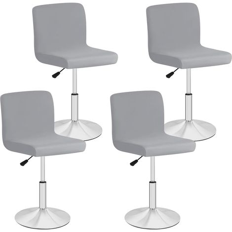 Un ensemble de 4 housses de chaise amovibles et lavables avec élastiques, comprenant des housses de dossier, convenant aux bars, maisons, cafés, etc., de couleur grise. (1/5)