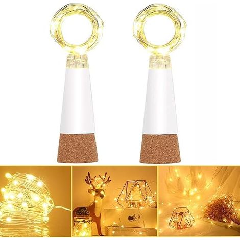guirlandes lumineuses en liège rechargeables par USB pour bouteilles de vin, guirlande lumineuse étanche en fil de cuivre de 150 cm, 15 LED pour bricolage, fête, mariage, décoration (1/5)