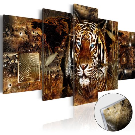 Tableau sur Verre Acrylique "Golden Jungle" 50 x 100 cm (1/2)