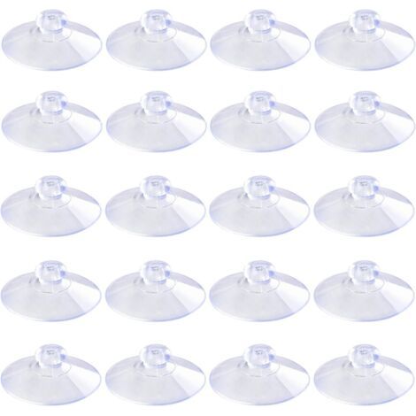 royaluxe -20mm 100 Pièces Mini Ventouses Transparentes Sans Crochets Sans Trous, Ventouses en Plastique PVC pour Festival Décoration Mur Verre Maison Voiture (1/5)