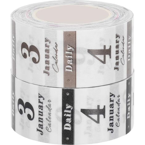 2 rotoli di calendario da tavolo con adesivi per le date, etichette numerate per agenda mensile, adesivi numerici estetici per blocco note (1/5)