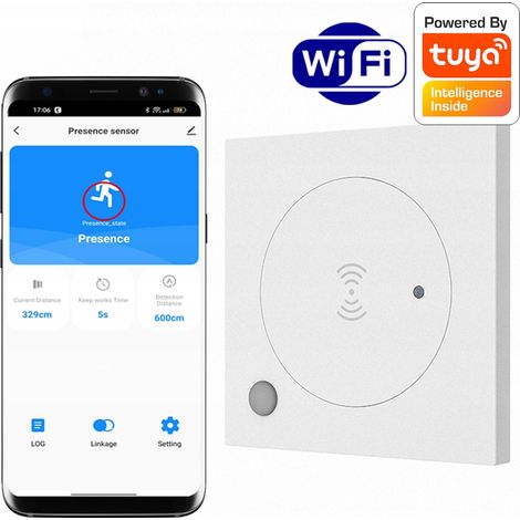 Sensor de microondas RTX con WiFi, sensor de presencia TUYA Smart 230 V, montaje en pared (1/5)