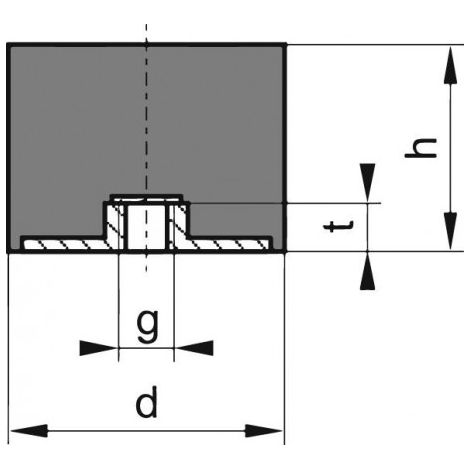 Silent bloc caoutchouc E75x50mm M12