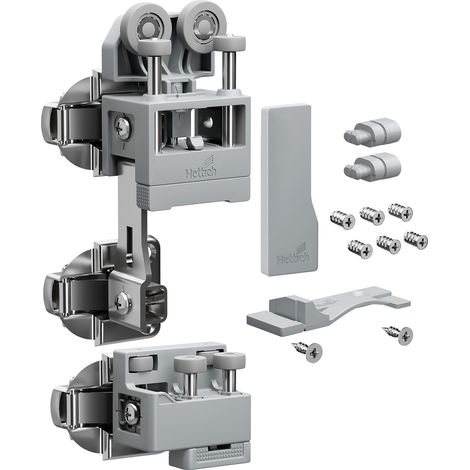 Hettich Set WLL PC, schwer, m. SA , links, grau (1/2)