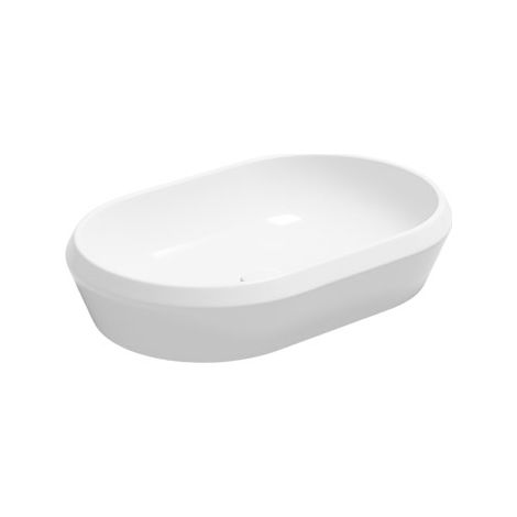 Lavabo Cruise appoggio 65x42 ovale in ceramica bianco lucido di