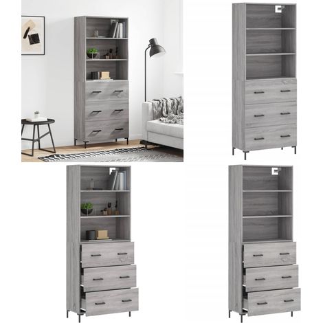 Highboard Grau Sonoma 69,5x34x180 cm Holzwerkstoff - Highboard - Highboards - Home & Living (1/5)