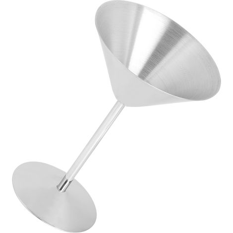 Fourniture exclusive transfrontalière de verres à Martini en acier inoxydable 304, à pied, pour cocktails, vin rouge, champagne et usage en bar. (1/5)