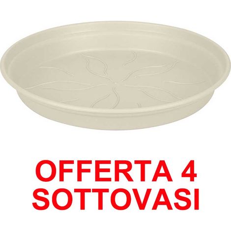 ELHO OFFERTA 4 SOTTOVASO GREEN BASICS SAUCER 22CM BIANCO