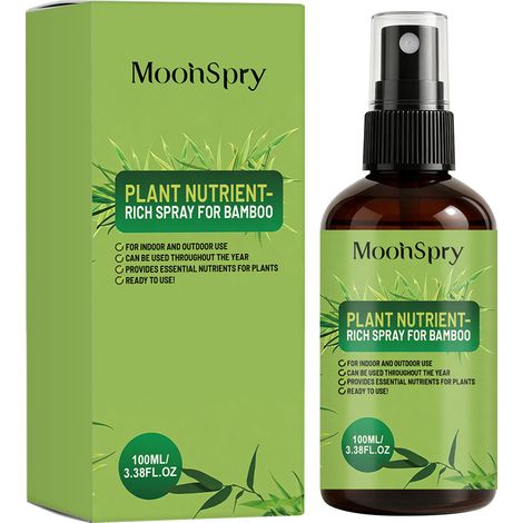 MoonSpry Bambus-Pflanzennährstoffspray für Blumen und Grünpflanzen, schützt Blätter und verleiht Topfpflanzen im Innen- und Außenbereich Glanz (1/5)