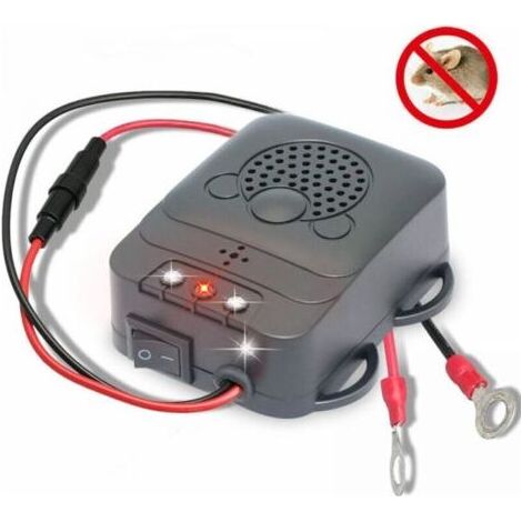 Répulsif Ultrason pour Voiture, Électronique Dissuasion Répulsif Anti-Fouine de Rat avec Lampes Stroboscopiques à Del pour Voiture, Grange, Cuisine (1/4)