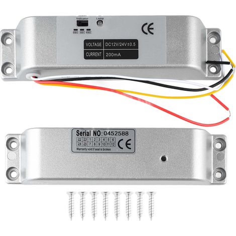 Serrure à pêne électrique 12V à 24V, porte électronique en alliage d'aluminium pour système de contrôle d'accès.