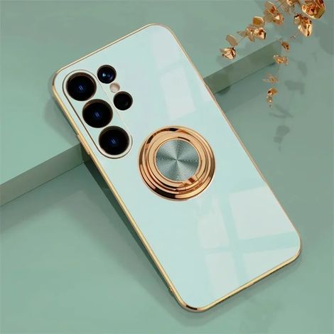 (Vert menthe, Galaxy S23) Étui de téléphone avec support magnétique rotatif à 360°, protection antichoc