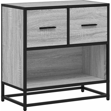 Maison Exclusive - Comodino Grigio Sonoma 60x31x60 cm Legno Multistrato e Metallo