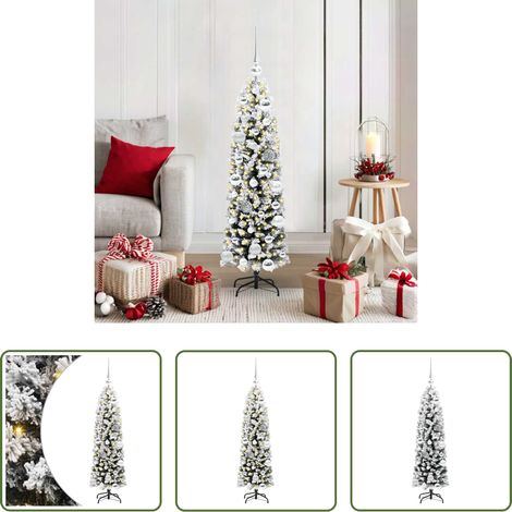 Arbre de Noël LED - Sapin de Noël artificiel Vert 120 cm PVC et acier et plastique (1/5)