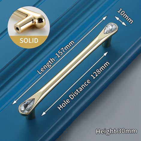(Ensemble de 2 pièces) Boutons et poignées de meuble en cristal, adaptés aux boîtes à chaussures, aux portes d'armoire et aux tiroirs.
