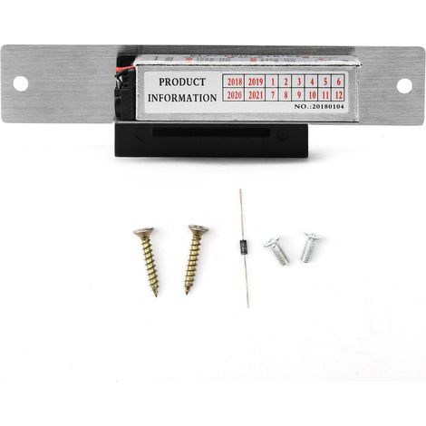 Verrou Cathodique - 12 V CC - Pour Portes en Bois et Métal - Installation Encastrée - Acier Inoxydable et Alliage d'Aluminium - 1 Pièce (1/5)