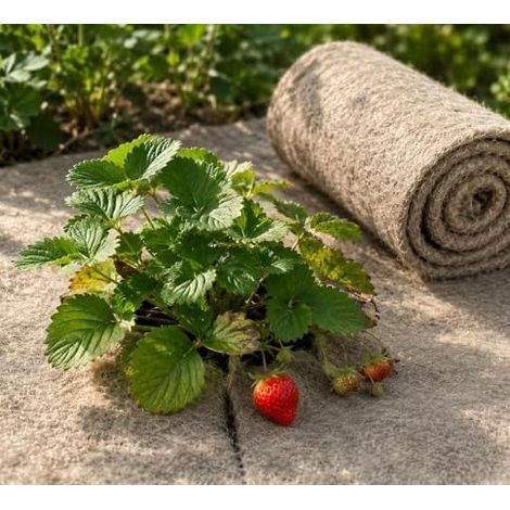 Tapis en laine de mouton non traitée, 50 × 500 cm, en 100 % laine de mouton contre les escargots, feutre de laine et laine isolante, tapis de protection biologique dégradable pour parterres surélevés