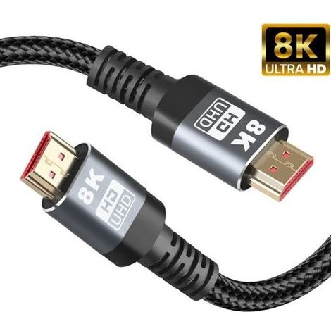 1,5 m HDMI 2.1-Kabel, 8K 60 Hz, 4K 120 Hz, Dolby Vision, High Speed (48 Gbit/s über Ethernet), unterstützt 3D, eARC, HDR, Dynamic VRR – 1,5 m (1/4)