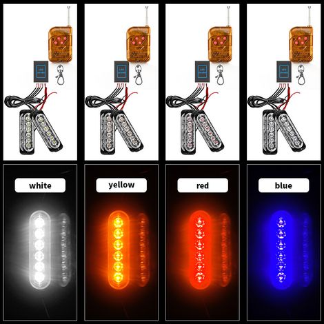 feux de balisage LED ambre clignotants, lampe warning 12/24V, gyrophare de secours pour voiture camion remorque, signalisation lumineuse CB-01 (1/4)